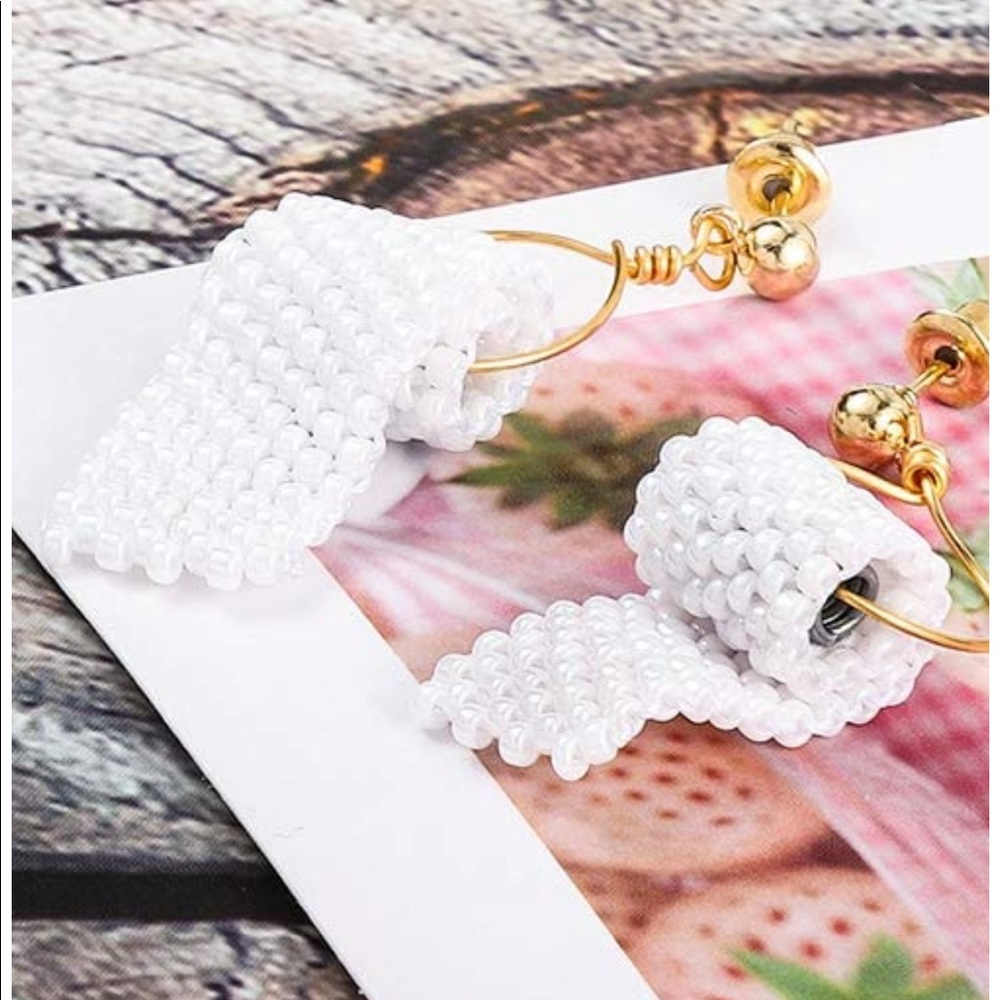 Faux Pearl and Gold Statement Drop Earrings